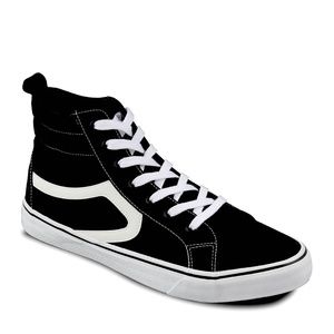 No Boundaries Mens Size 10.5 Mid Retro Lace-up Casual Sneakers Boots Black White